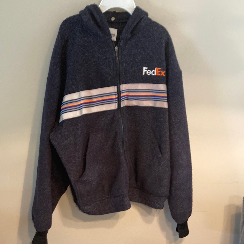 Vintage Fed Ex hooded jacket fleece men’s large